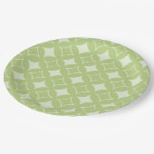 Olive Green Shippo Muster Pappteller (Schrägansicht)