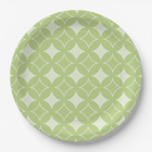 Olive Green Shippo Muster Pappteller