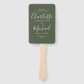 Olive Green Signature Script-Hochzeitsprogramm Fächer (Vorderseite)
