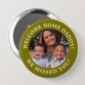 Olive Green Simple Message Arted Text and Foto Button (Vorne & Hinten)