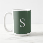 Olive Green Simple Modern Minimalistisch Mit Monog Kaffeetasse (Links)