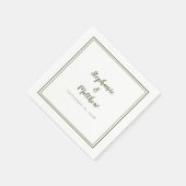 Olive Green Simple Modern Minimalistisch Wedding Serviette (Ecke)