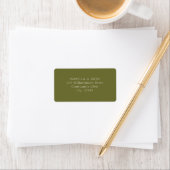 Olive Green | Simple Wedding Address Adressaufkleber (Insitu)