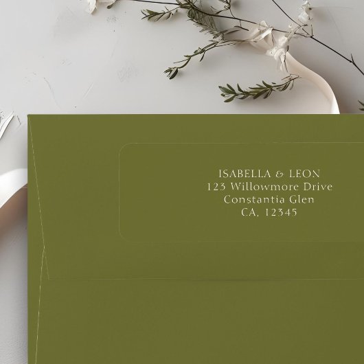 Olive Green | Simple Wedding Return Address