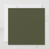 Olive Green Square Tropical Peacock Palm Save The Date (Rückseite)