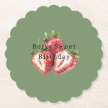 Olive Green Strawberries Berry Sweet Birthday Untersetzer<br><div class="desc">Olive Green Strawberries Berry Sweet Birthday</div>