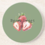 Olive Green Strawberries Berry Sweet   Getränkeuntersetzer<br><div class="desc">Olive Green Strawberries Berry Sweet</div>