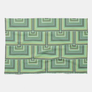 Olive green streifen quadratische Skalen Muster Handtuch