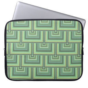 Olive green streifen quadratische Skalen Muster Laptopschutzhülle