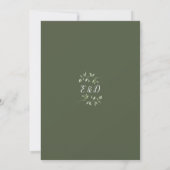 Olive Green String Lights Floral Monogram Wedding Einladung (Rückseite)