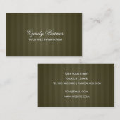 Olive Green Strip Business Card Visitenkarte (Vorne/Hinten)