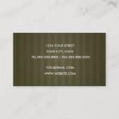 Olive Green Strip Business Card Visitenkarte (Rückseite)
