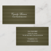 Olive Green Strip Business Card Visitenkarte (Vorne/Hinten)