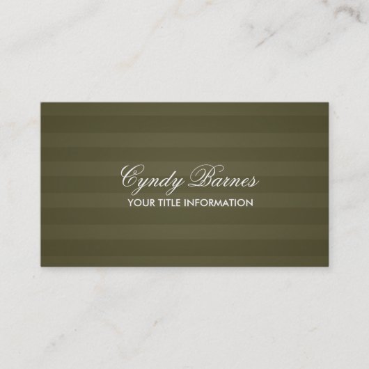 Olive Green Strip Business Card Visitenkarte (Vorderseite)