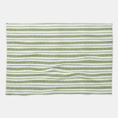 Olive Green Stripe Dish Towel Geschirrtuch (Horizontal)