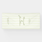 Olive Green Stripe Wedding Banner (Horizontal)