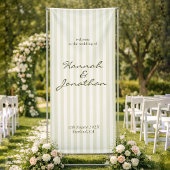 Olive Green Stripe Wedding Banner