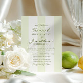 Olive Green Stripe Wedding Invitation Einladung