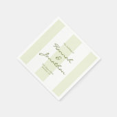 Olive Green Stripe Wedding Serviette (Ecke)