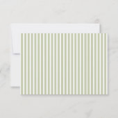 Olive Green Stripes Wedding RSVP Karte (Rückseite)