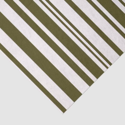 Olive Green Striping Muster Seidenpapier (Detail)