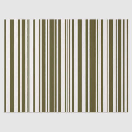 Olive Green Striping Muster Seidenpapier (Vorderseite)