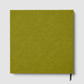 Olive green surface with subtle swirling pattern gästebuch (Rückseite)