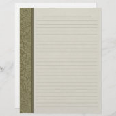 Olive Green Swirl Muster Lined Binder Paper (Vorne/Hinten)