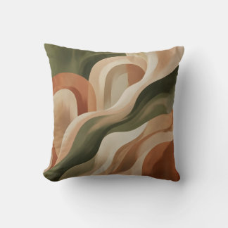 Olive Green Terracotta Abstract Throw Pillow Kissen