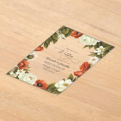 Olive Green Terracotta & Soft Ivory Floral Wedding Acryleinladungen (Ablage )