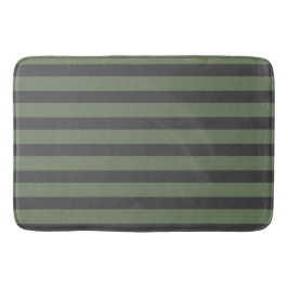 Olive Green Tick Strick Modern Badematte