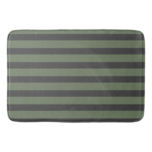 Olive Green Tick Strick Modern Badematte (Vorderseite)