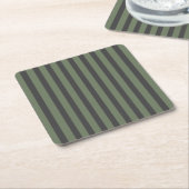 Olive Green Tick Strick Modern Rechteckiger Pappuntersetzer (angewinkelt)