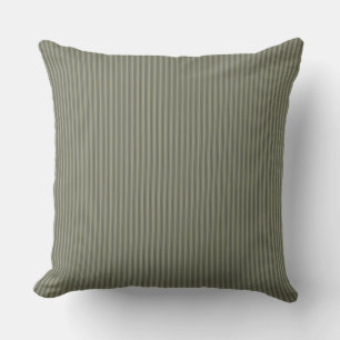 Olive Green Ticking Stripe Kissen