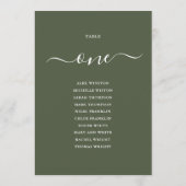 Olive Green Tischnummer Seekarte (Rückseite)