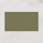 Olive Green Triple QR Code Business Card Visitenkarte (Rückseite)