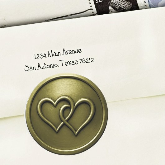 Olive Green Two Hearts Intertwined Wedding Runder Aufkleber