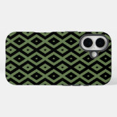 Olive-Green-und Black-Diamant-Muster Case-Mate iPhone Hülle (Rückseite (Horizontal))