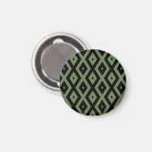 Olive-Green-und Black-Diamant-Muster Magnet (Vorderseite/Rückseite)