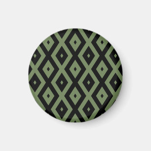 Olive-Green-und Black-Diamant-Muster Magnet
