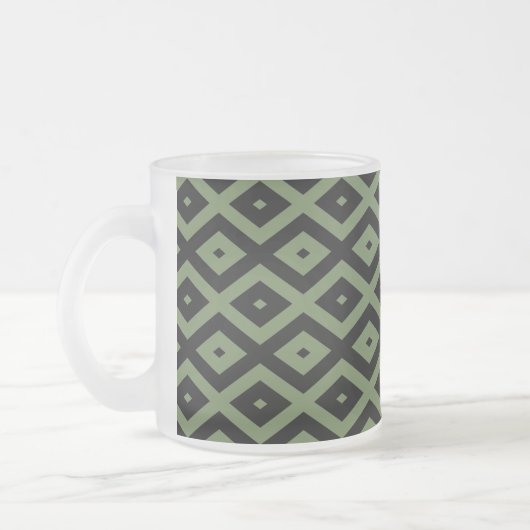Olive-Green-und Black-Diamant-Muster Mattglastasse (Links)