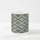 Olive-Green-und Black-Diamant-Muster Mattglastasse (Mittel)