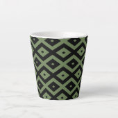Olive-Green-und Black-Diamant-Muster Milchtasse (Vorderseite)