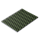 Olive-Green-und Black-Diamant-Muster Notizblock (Linke Seite)
