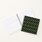 Olive-Green-und Black-Diamant-Muster Notizblock (Innenseite)