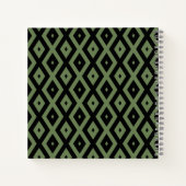 Olive-Green-und Black-Diamant-Muster Notizblock (Rückseite)
