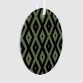 Olive-Green-und Black-Diamant-Muster Ornament (Vorderseite)