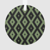 Olive-Green-und Black-Diamant-Muster Ornament (Rückseite)