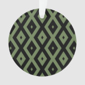 Olive-Green-und Black-Diamant-Muster Ornament (Vorderseite)