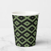 Olive-Green-und Black-Diamant-Muster Pappbecher (Links)